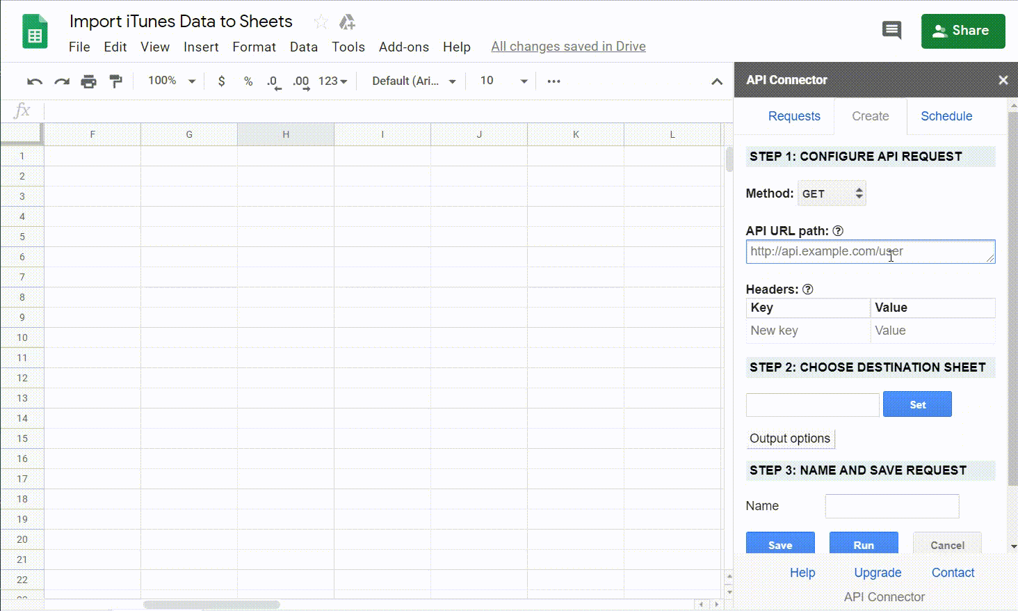 API Connector For Google Sheets API Connector