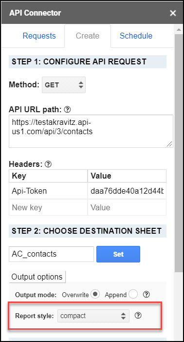 Import ActiveCampaign API Data To Google Sheets 2020 API Connector