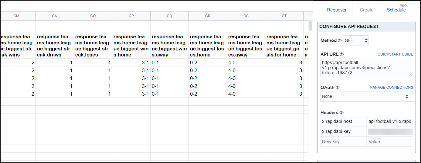 Football Prediction & Score Result, Rapid API