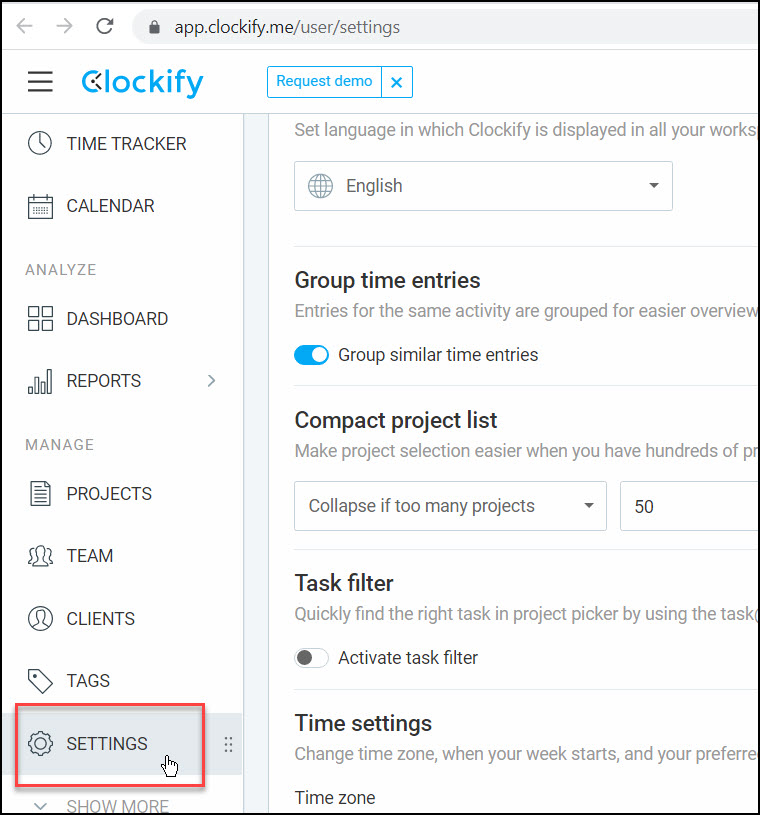clockify-settings