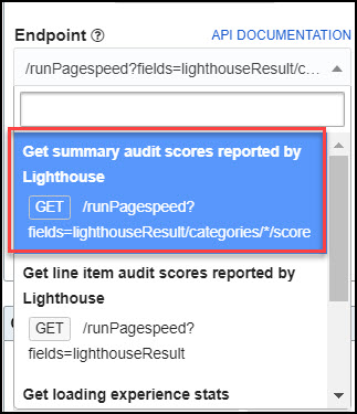 googlepagespeed-endpoints