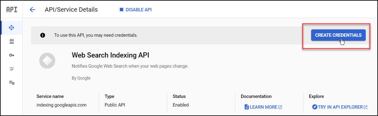 googlesearchindexing-createcredentials