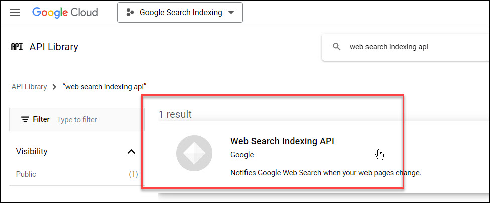 Web Search Indexing API