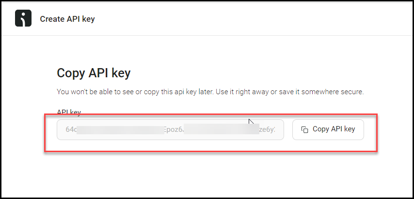 omisend copy and save api key